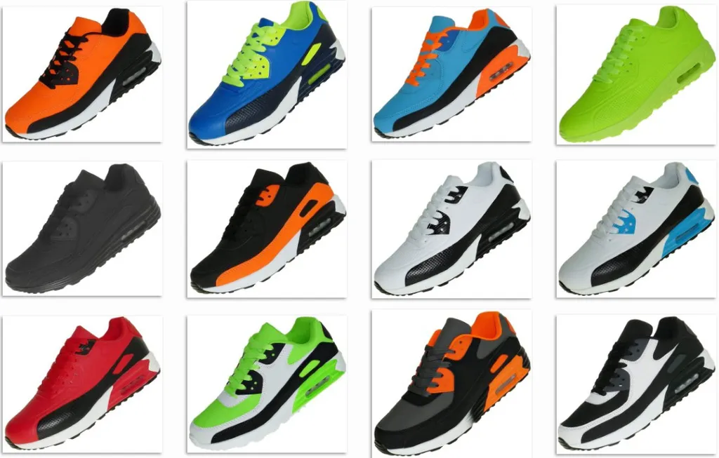 Neon Turnschuhe Schuhe Sneaker Boots Sportschuhe Luftpolstersohle Herren 009, Schuhgröße:43, Farbe:Schwarz